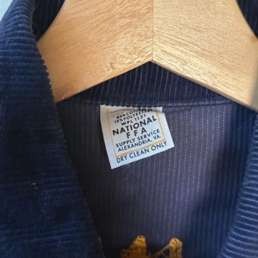 Vintage FFA Jacket, Blue Corduroy, Small - Picture 3 of 5
